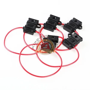 5 PACK 16 GAUGE ATC FUSE HOLDER IN-LINE AWG WIRE COPPER 12 V POWER BLADE - Picture 1 of 3