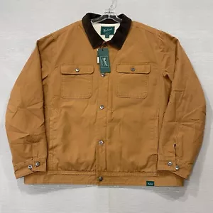 Chaqueta Woolrich Chore Para Hombres 3XL Marrón Lona Sherpa Forrada Pana Cuello Granero - Imagen 1 de 16