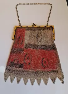 Vintage Art Deco Era Chain Mail Mesh Purse Bag - Flapper era c. 1920s - Picture 1 of 13
