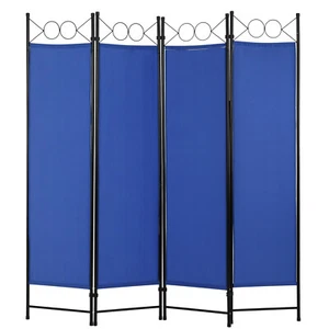4 Panel Room Divider 6FT Steel Frame Screen Folding Privacy Divider Freestanding - Picture 1 of 42