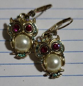 Betty Johnson Jewelry Owl Earrings 