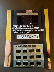 Vintage Calcumeter 4100 RPN Calculator w Multimeter Color Brochure 1970's Rare - Picture 1 of 3