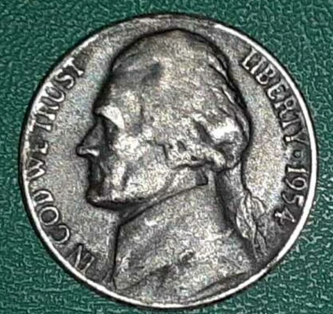 1954 Rare ERROR nickel D Over S, DDO & DDR , Clad Layer Missing Cover