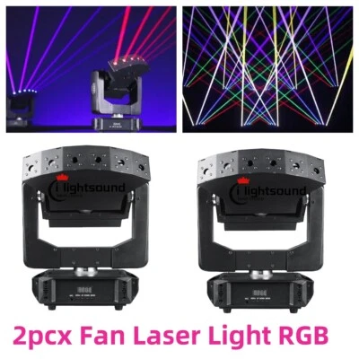 2pc/lot 6-eye RGB XYZ Moving Head Laser Light DMX DJ stage fan lazer Beam Light - Image 1 of 4