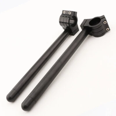 Manillar de motocicleta CNC negro con clip de 7/8" tubo de horquilla de 35 mm apto para café racer Foto 1 de 4