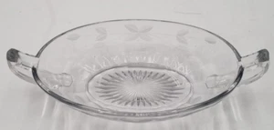 Vintage Etched Flowers Clear Glass  Candy Relish Nut Dish CL - Picture 1 of 3