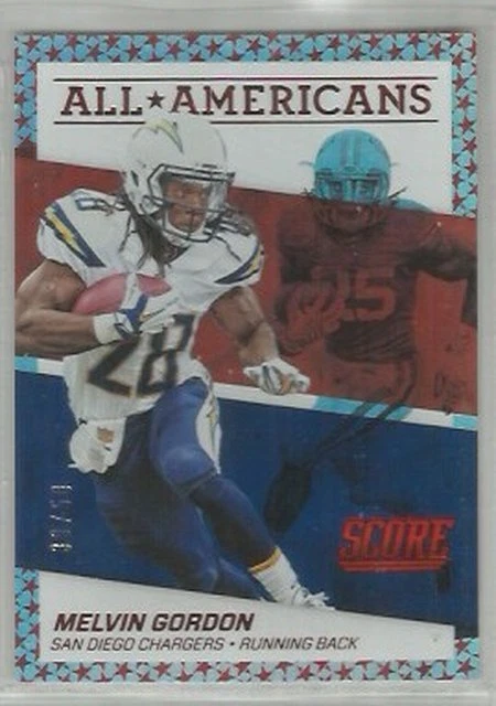 Melvin Gordon San Diego Chargers 2016 Score All-Americans JUMBO RED 39/50 - Image 1 of 1