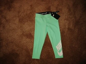 NWT Nike Sportswear Little Girl Leggings Sz 4 Mint Foam Cotton/Elastane R $20 - Picture 1 of 2