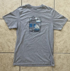 Camiseta clásica gris deportiva mediana de manga corta Patagonia Live Simply para hombre - Imagen 1 de 18