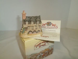 1993 David Winter Cottages British Traditions Burns Reading Room January Box COA - Picture 1 of 8