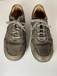 Clarks Unstructured Shoes Men Size 9M Brown Leather Low Top Lace Up Vented Matte - Picture 1 of 10