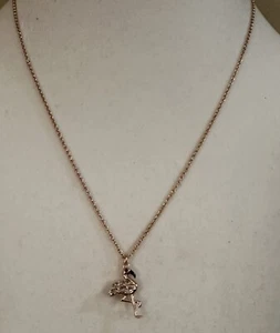 Kate Spade New York Bird's The Word Rose Gold Flamingo Pendant Necklace. - Picture 1 of 7
