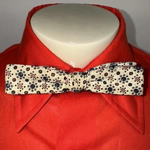 Vintage 50s Bow Tie Mens Slim Skinny Narrow Silk Necktie Nerd Tuxedo Clip On USA - Picture 1 of 14