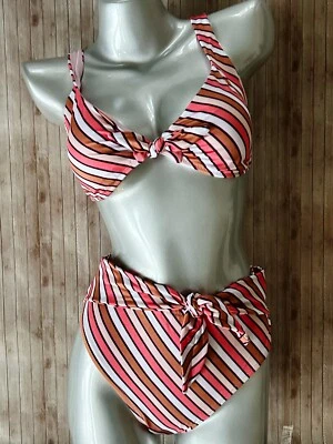 Nuevo con etiquetas Bikini Victoria's Secret Corbata Bralette Top y Corbata Cintura Alta Parte Inferior 2 Piezas L Foto 1 de 4