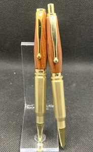 Pen & Pencil Set, Handmade, Brazilian Tigerwood Upper & 308 Brass Lower,Free S&H - Picture 1 of 5