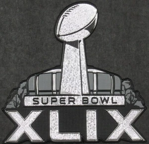 Parche plástico cromado flexible oficial Seahawks vs Patriots 2015 Super Bowl XLIX 49 - Imagen 1 de 2