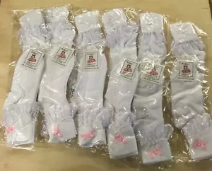 CLEARANCE Calze con lacci Frilly 12 PAIA rosa bianco fiocco in bianco CONSEGNA GRATUITA UK - Foto 1 di 3