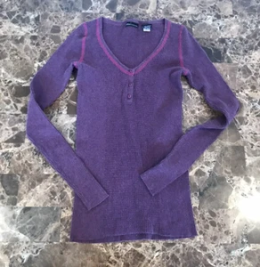 Camicia donna XS/S Y2k vintage grunge waffle maglia manica lunga Bella Swan Elena G - Foto 1 di 9