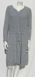 SOFT SURROUNDINGS Gray Easy Living Fleecy Knit Long Sleeves Dress US S M Pockets - Picture 1 of 5