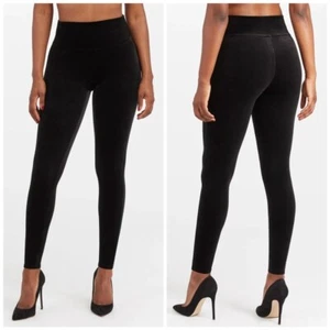 Spanx velvet leggings black size small high waisted stretchy - Picture 1 of 8