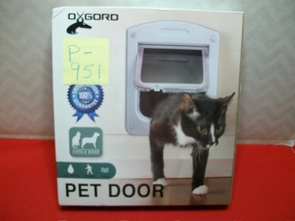 OxGord Dog Cat Flap Doors With 4 Way Lock for Pets Entry & Exit - 2016 Design