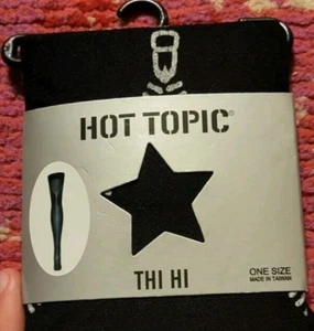 Hot Topic Thi Hi faux printed zipper stockings one size womens goth punk rock - Picture 1 of 3