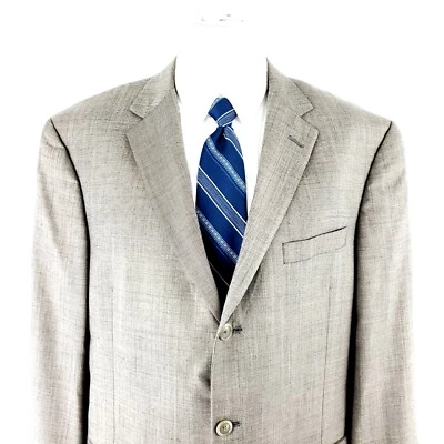 Blazer Hart Schaffner Marx Oro Trompetista Lana 3 Botones 44R Beige Piel de Tiburón Foto 1 de 4