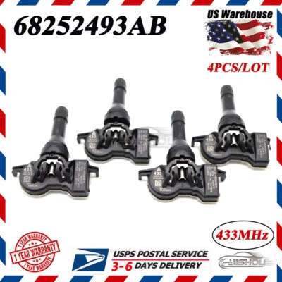 New 4X 68313387AB TPMS Tire Pressure Sensor for 17-21 CHRYSLER PACIFICA 433MHz - Image 1 of 4