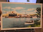 M1 Vintage Old OHIO Postcard Put in Bay South Bass Island Lake Erie Harbor Piers
