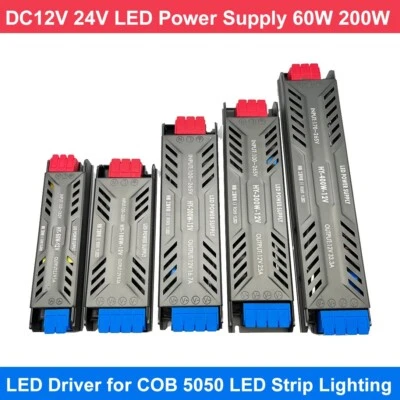 Ultra Thin AC 220V-265V Transformer LED Driver For DC 12V/24V COB 5050 LED Strip - image 1 of 4