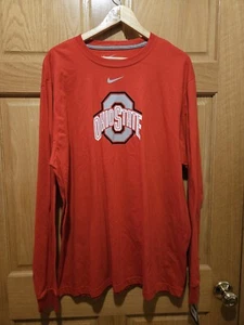 Ohio State Buckeyes Shirt Mens 2XL Nike Dri-Fit Activewear Red Long Sleeve - Picture 1 of 5