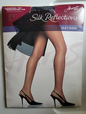 Hanes Silk Reflections Silky Sheer Style 718 Jet Tamaño: CD Foto 1 de 3