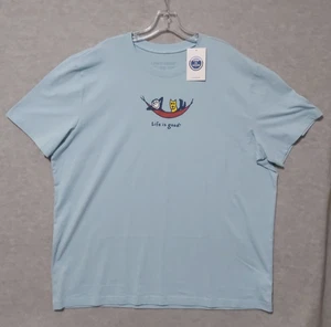 Life is Good Short Sleeve T Shirt Jake and Rocket Hammock Dog Blue Mens Size XXL - Picture 1 of 9