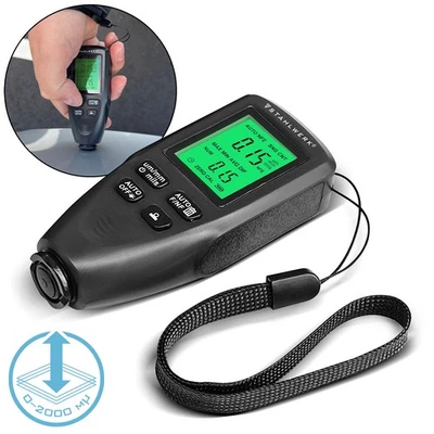 STAHLWERK Lackdickenprüfer KFZ Lackprüfmessgerät Schichtdickenmesser 0-2000 µm  - Bild 1 von 4