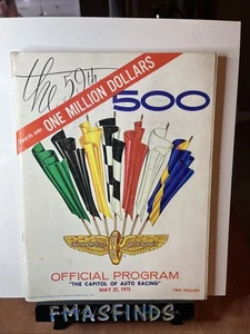 V3 1975 Oficial Indianapolis 500 Indy Race Programa Bobby Our - Imagen 1 de 4