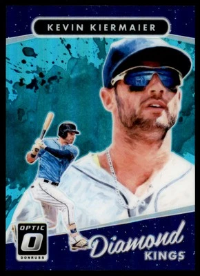 2017 Donruss Optic Aqua Prizm #27 Kevin Kiermaier /299 Tampa Bay Rays Parallel - Image 1 of 2