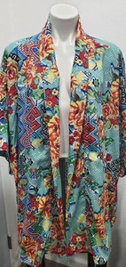 Unique Spectrum Plus 3X Floral Open Front Lightweight Kragen Kimono Neu mit Etikett  - Bild 1 von 8