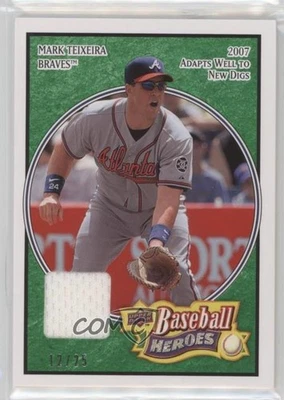2008 Upper Deck Baseball Heroes Emerald Memorabilia /25 Mark Teixeira #9 - Image 1 of 2
