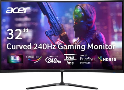 Acer Nitro 31.5 Inch FHD 1920 X 1080 1500R Curved PC Gaming Monitor | AMD Freesy - Image 1 of 4