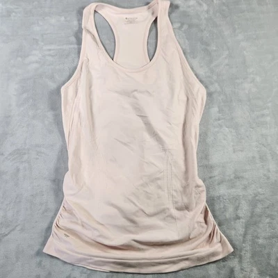 Camiseta sin mangas Athleta mediana blanca acanalada laterales espalda deportiva elástica activa Foto 1 de 4