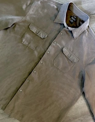 Bruno Men's Sueded Shirt 3XL Brown Tan Microfiber Long Sleeve Button Up EC - Image 1 of 4