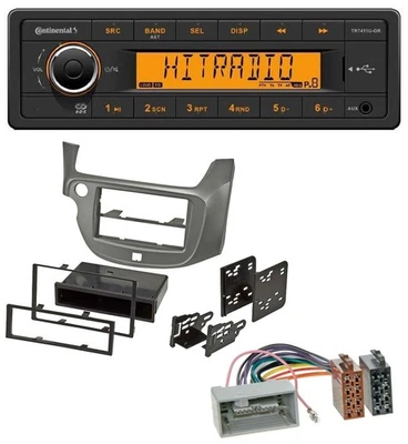 Continental 1DIN USB AUX MP3 Autoradio für Honda Jazz (ab 2009) - silber - Bild 1 von 4