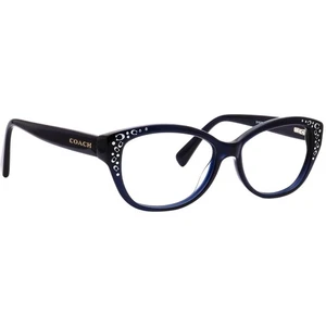 Coach Women's Eyeglasses HC 6076 5110 Navy Cat Eye Frame 51[]15 135 - Picture 1 of 6