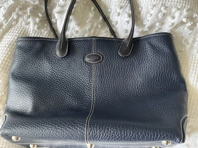 Tod’s Pebble Blue Leather Tote Bag - Pre Owned, Excellent Condition - Image 1 of 4