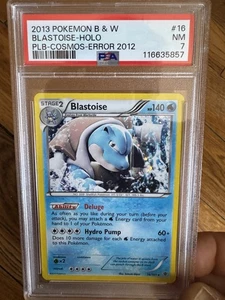 2013 Pokemon Black & White Blastoise HOLO Plasma Blast Cosmos Error 2012 PSA 7 - Picture 1 of 4