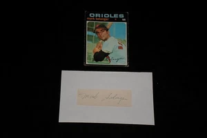 MARK BELANGER AUTOGRAPHED INDEX CARD CUT w/1971 TOPPS CARD (d.1998) ORIOLES - Picture 1 of 1
