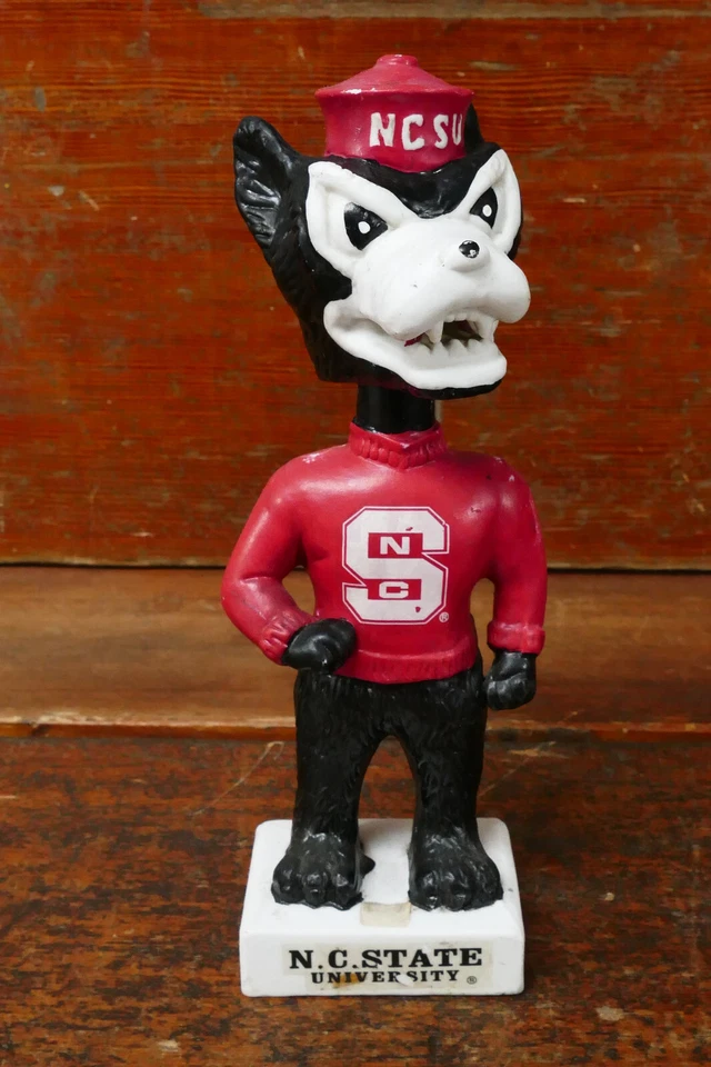 Vintage NCSU North Carolina State University Wolfpack Tuffy Bobblehead Nodder 9” - Image 1 of 4