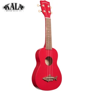 Kala MK-SS/RED Shark Bridge Satin Soprano Ukulele Red Sea with Tote Bag - Picture 1 of 4