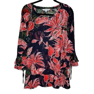 Erin London Damen XL Spitze Stufen Glockenärmel Boho Prinzessin Fairycore Tunika Neu mit Etikett - Bild 1 von 13