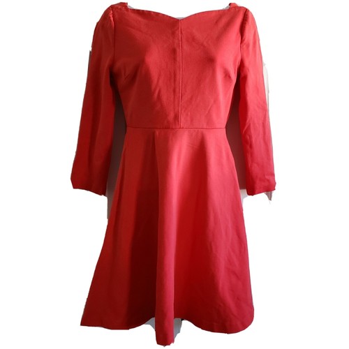 Abito donna skater Kate Spade New York corallo arancione rosso 0 XS mini A line svasato